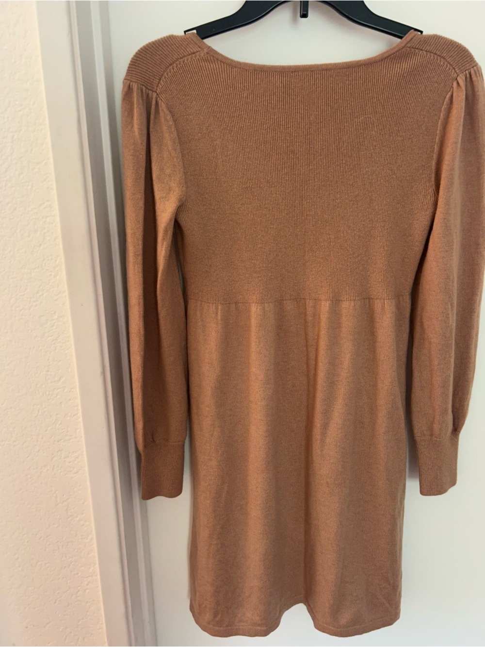 Spense Long Sleeve Knit Dress in Camel Brown